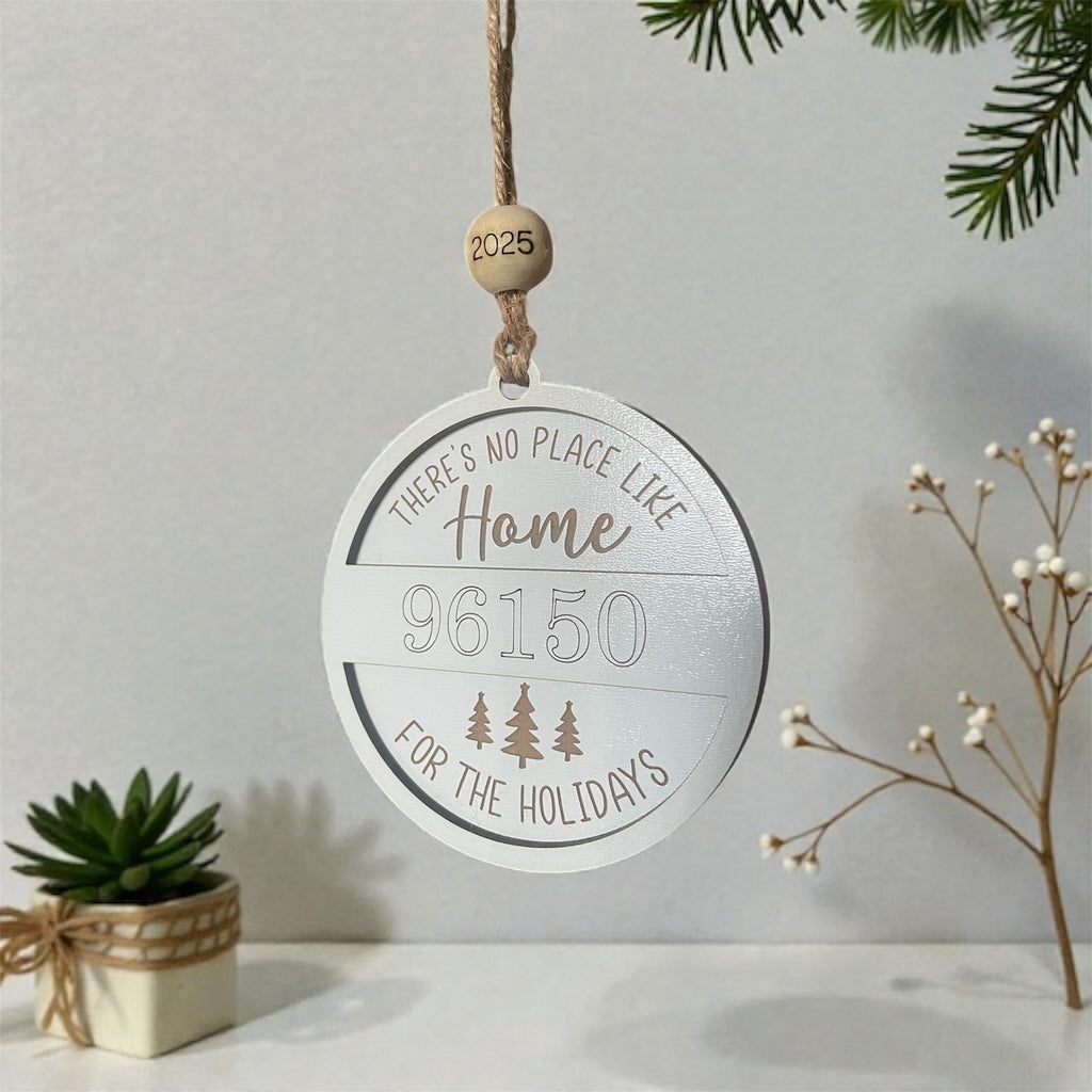 Zip Code Ornament White