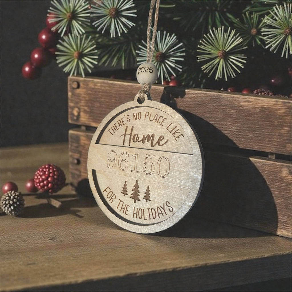 Zip Code Ornament Birch